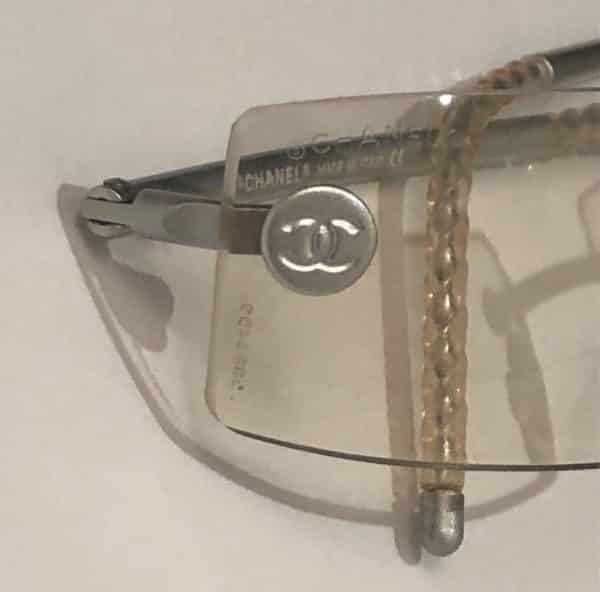 CHANEL CC Rimless Rectangular  Clear Sunglasses 2000 - Image 4