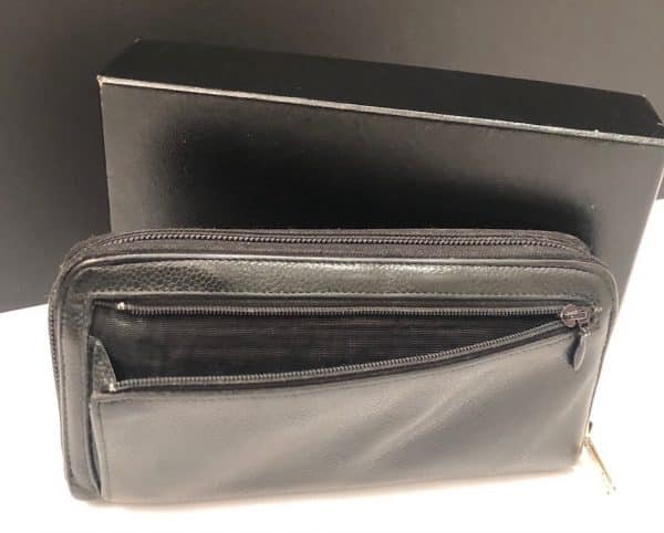 CHANEL CC Stitched Logo Long Black Wallet Zipper Vintage 2004 - Image 6
