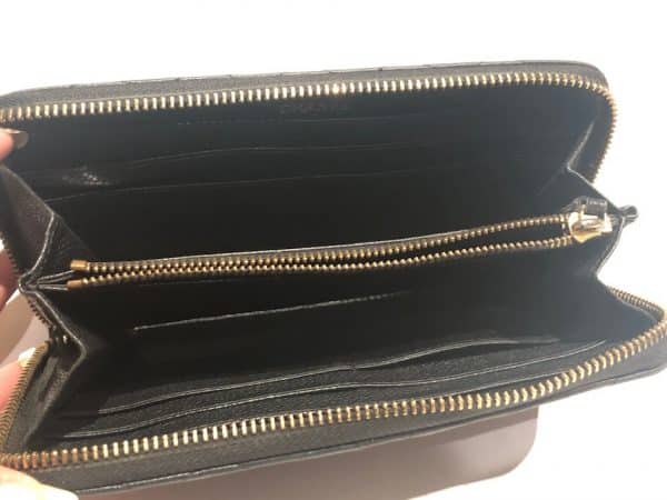 CHANEL Wallet Black Caviar Quilted CC Logo Long Vintage - Image 9