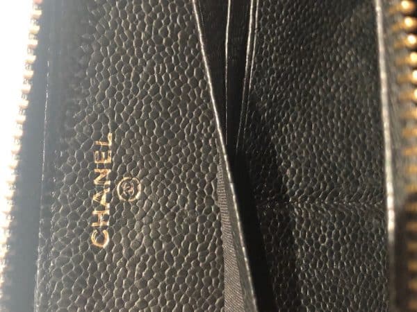 CHANEL Wallet Black Caviar Quilted CC Logo Long Vintage - Image 10