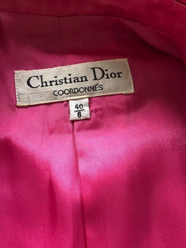 CHRISTIAN DIOR Vintage Pink Double-Breasted Blazer Circa 1990s - Image 9