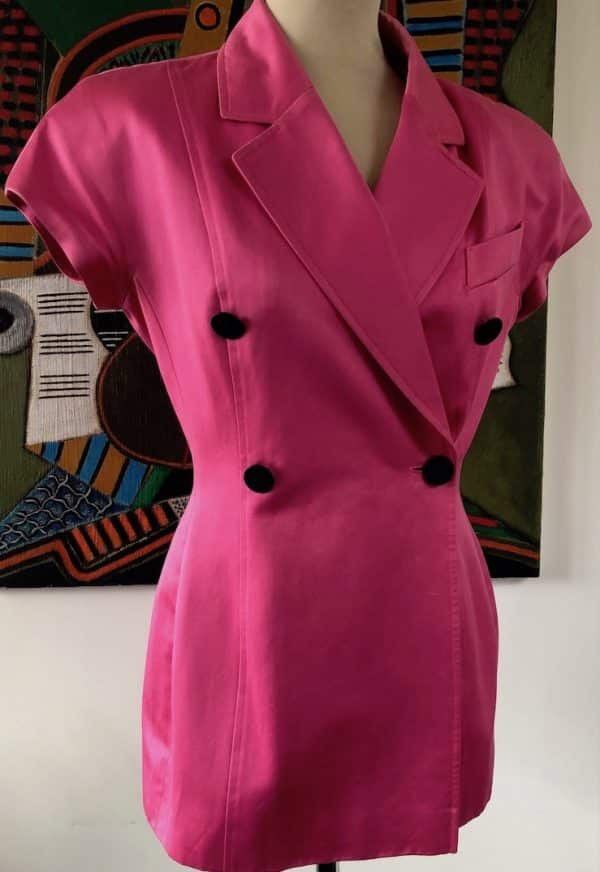 CHRISTIAN DIOR Vintage Pink Double-Breasted Blazer Circa 1990s - Image 2