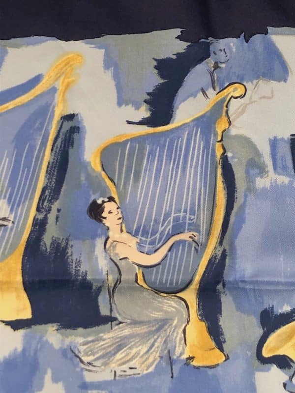 HERMÈS Concerto Silk Scarf Blue By Jean-Louis Clerc 1993 - Image 3