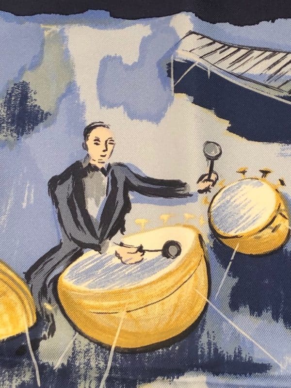 HERMÈS Concerto Silk Scarf Blue By Jean-Louis Clerc 1993 - Image 5