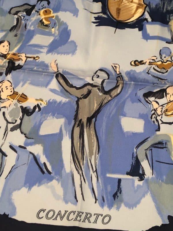 HERMÈS Concerto Silk Scarf Blue By Jean-Louis Clerc 1993 - Image 7