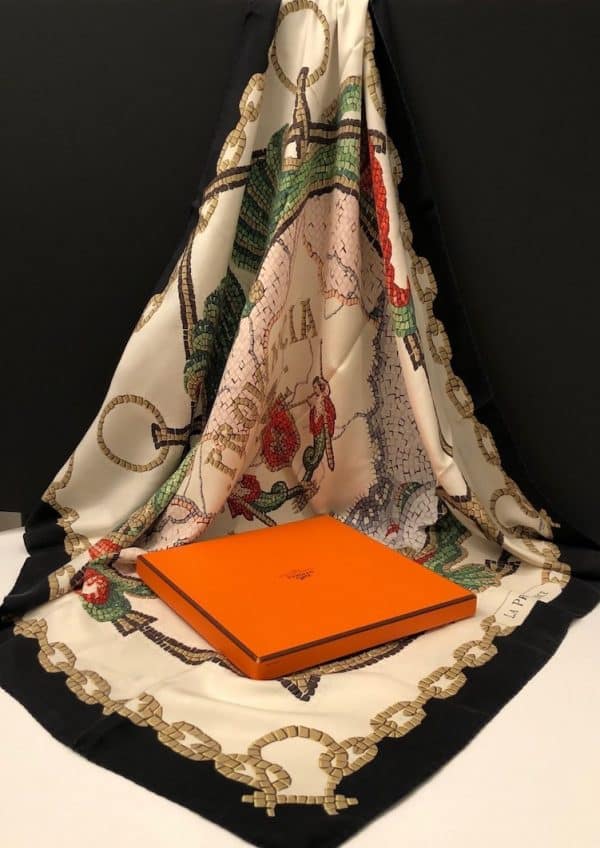HERMÈS Vintage Silk Scarf Carré La Provence By Hugo Grygkar Circa 1958 W/Box