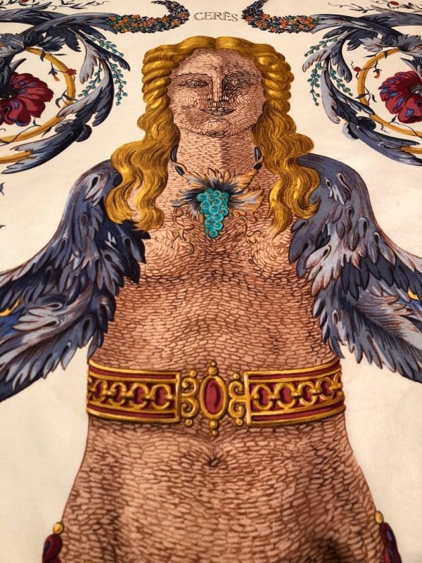 HERMÈS Scarf Cerès By Françoise Faconnet Purple Multi W/Box - Image 9