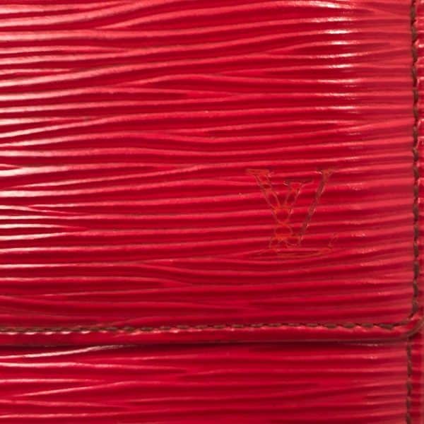 LOUIS VUITTON Red Epi Leather Wallet LV Logo Vintage - Image 3