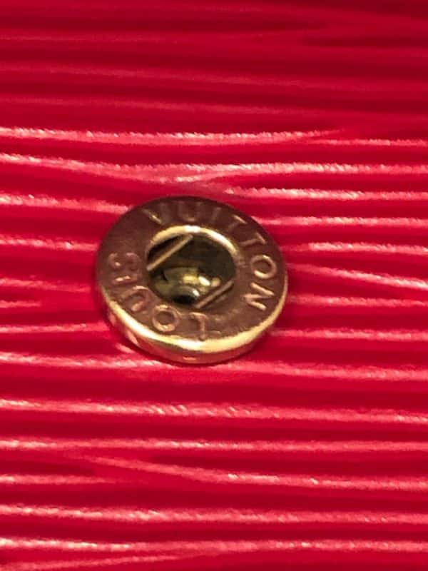 LOUIS VUITTON Red Epi Leather Wallet LV Logo Vintage - Image 8