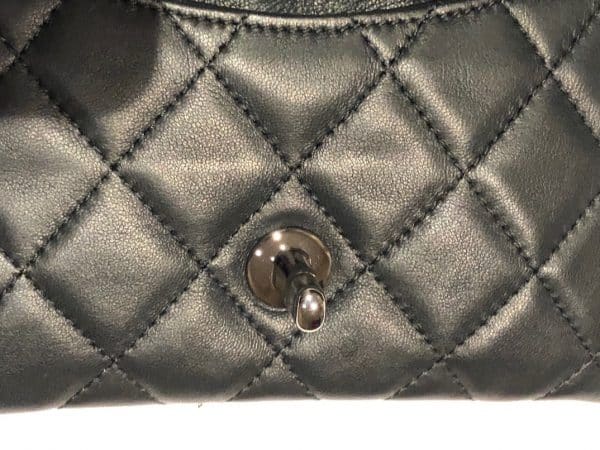 CHANEL 19 Handbag Back Pocket CC lock Quilted Black Crossbody - Image 16