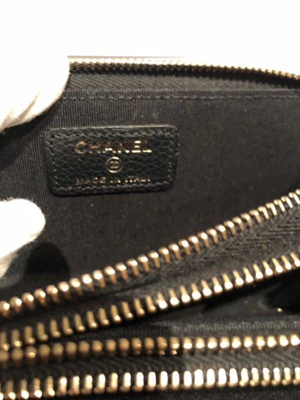 CHANEL Black Gold Crystal Embellished Swarovski Leather Triple Zip Wallet 2014-2015 - Image 11