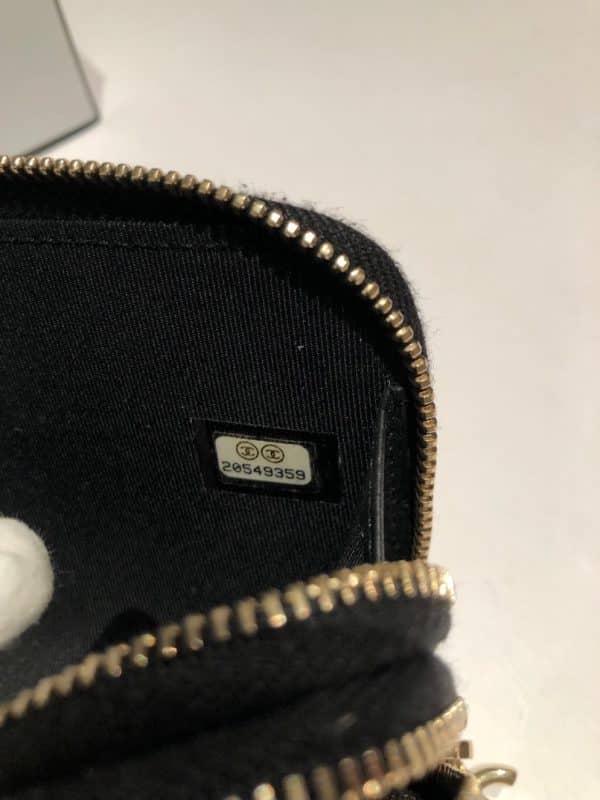 CHANEL Black Gold Crystal Embellished Swarovski Leather Triple Zip Wallet 2014-2015 - Image 12