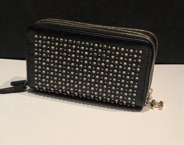 CHANEL Black Gold Crystal Embellished Swarovski Leather Triple Zip Wallet 2014-2015 - Image 3