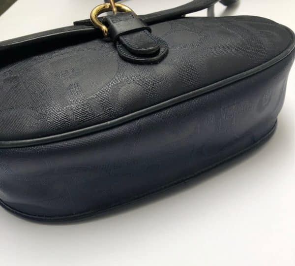 CHRISTIAN DIOR 1990s Bobby Dior Monogram Shoulder Bag Navy Vintage - Image 7