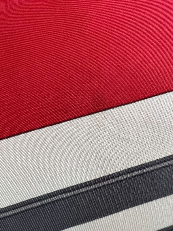 HERMÈS Scarf Brides de Gala Silk H Grygkar Red Grey Gold W/Box - Image 12