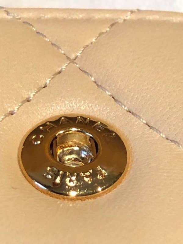 CHANEL Maxi Classic Handbag Leather & Gold Tone Metal Beige Jumbo 2012 - Image 14