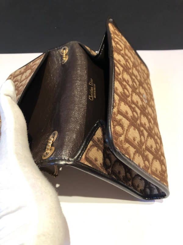 CHRISTIAN DIOR Vintage CD logo Monogram Canvas Shoulder Chain Bag Circa 1970-1980 - Image 12