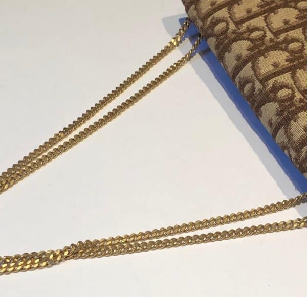 CHRISTIAN DIOR Vintage CD logo Monogram Canvas Shoulder Chain Bag Circa 1970-1980 - Image 11