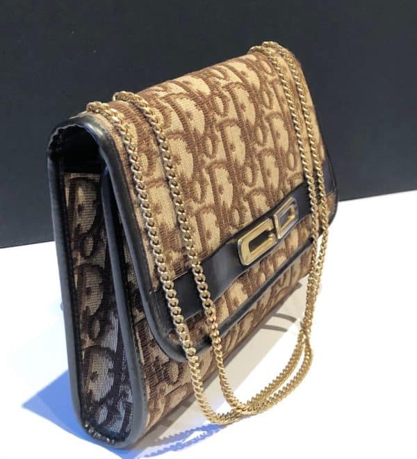 CHRISTIAN DIOR Vintage CD logo Monogram Canvas Shoulder Chain Bag Circa 1970-1980 - Image 7