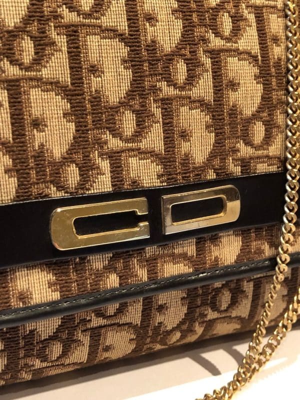CHRISTIAN DIOR Vintage CD logo Monogram Canvas Shoulder Chain Bag Circa 1970-1980 - Image 9