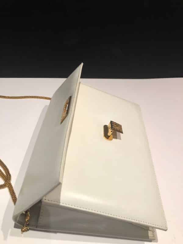 CHRISTIAN DIOR Vintage Leather Chain Bag Houndstooth CD Logo Clasp Circa 1980 - Image 11