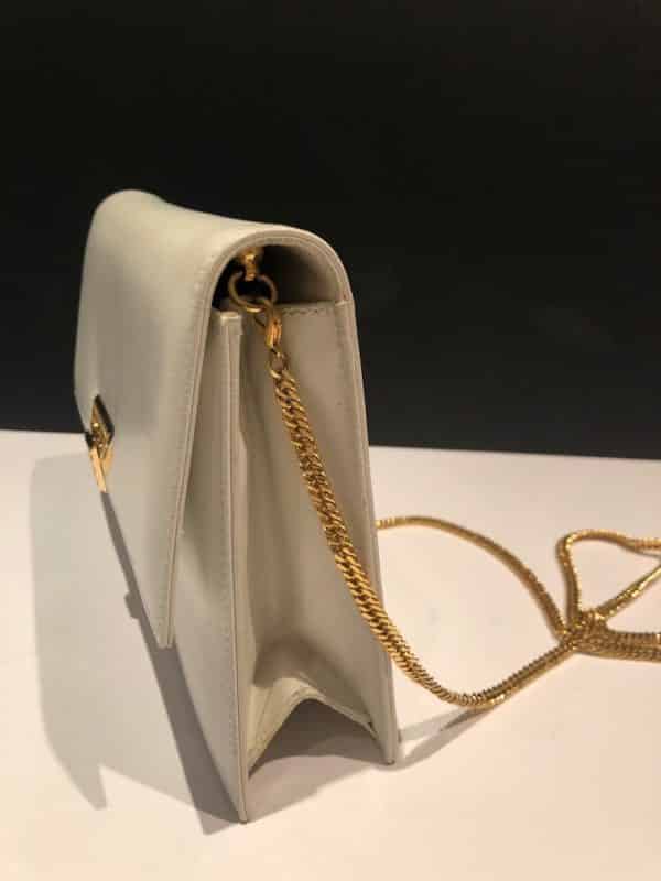 CHRISTIAN DIOR Vintage Leather Chain Bag Houndstooth CD Logo Clasp Circa 1980 - Image 7