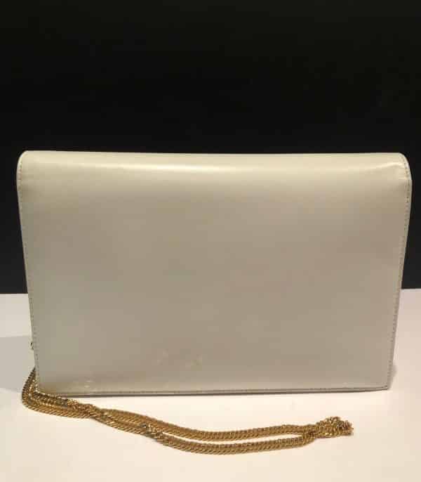 CHRISTIAN DIOR Vintage Leather Chain Bag Houndstooth CD Logo Clasp Circa 1980 - Image 8