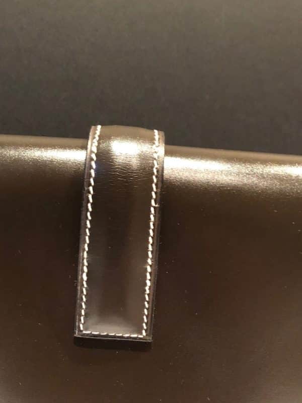 HERMÈS 1985 Jige Clutch Box Leather Never Worn W/Box Vintage - Image 9