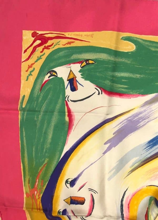 HERMÈS Scarf Smiles In The Third Millenary By Sefedin Ibrahim Alamin 2000 W/Box - Image 8