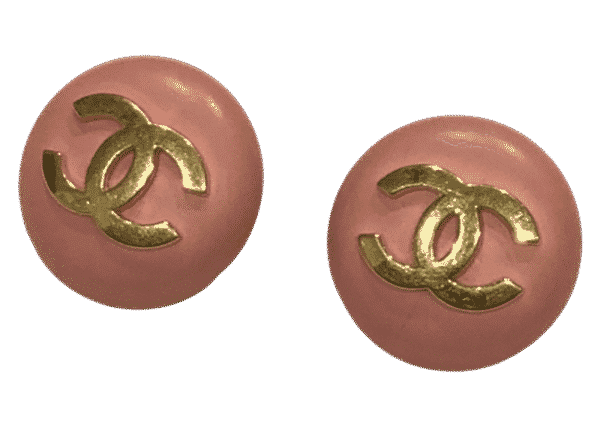 CHANEL Vintage CC Button Clip-On earrings Pink CC Logo 2004 - Image 3