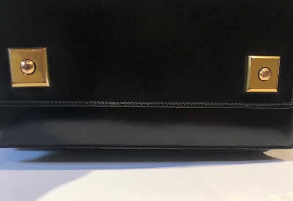 HERMÈS Piano Handbag Black Box Leather Vintage Circa 1960s W/Box - Image 11