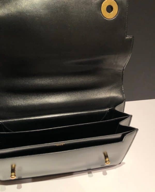 HERMÈS Piano Handbag Black Box Leather Vintage Circa 1960s W/Box - Image 14