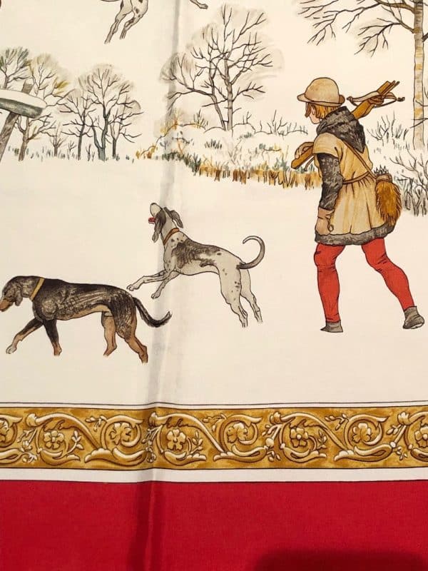 HERMÈS Scarf L'Hiver By Ledoux 1968 W/Box - Image 4