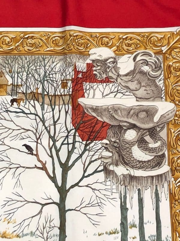 HERMÈS Scarf L'Hiver By Ledoux 1968 W/Box - Image 5