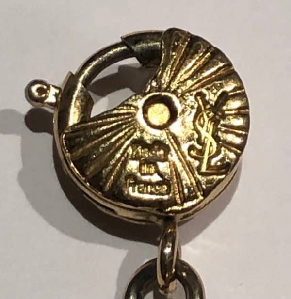 YVES SAINT-LAURENT Vintage Necklace Earrings Flower Set Gripoix Gold Circa 1990s - Image 12