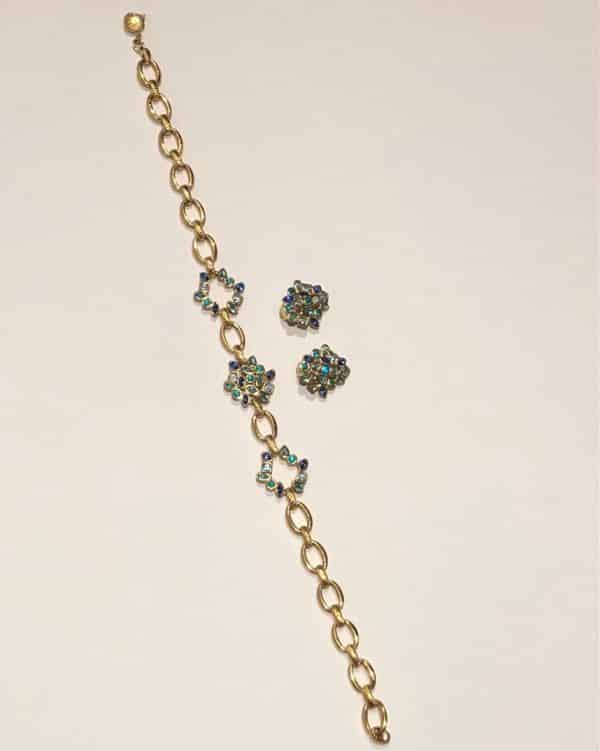 YVES SAINT-LAURENT Vintage Necklace Earrings Flower Set Gripoix Gold Circa 1990s - Image 6