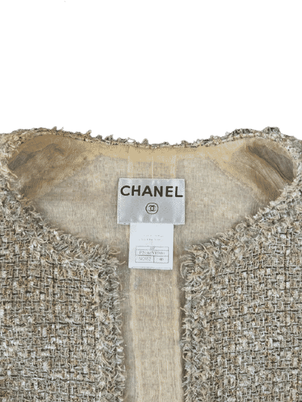 CHANEL 2005 Spring Multi Colour Tweed Short Jacket With Metallic Gold - Image 4