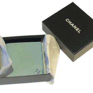 CHANEL Blue flap Button Wallet Purse