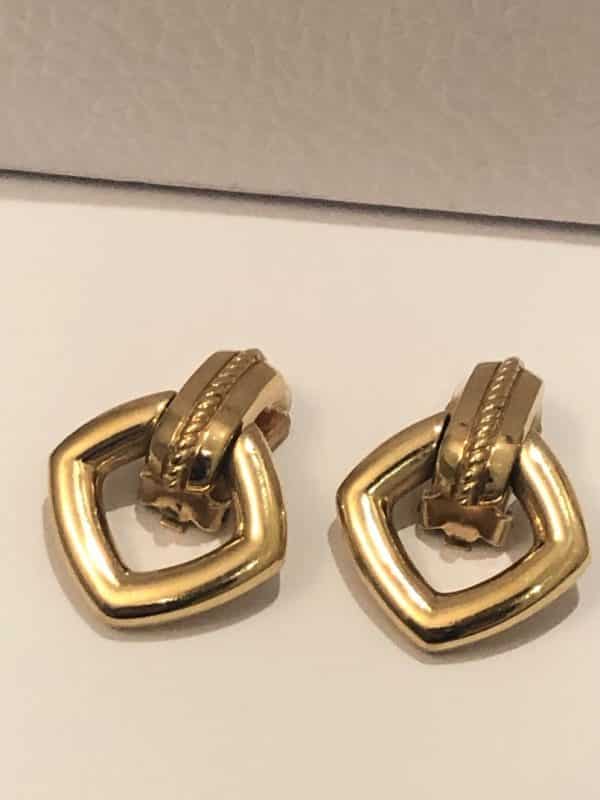 CHRISTIAN DIOR Vintage Drop Earrings Crystal Diamond Shape Circa 1980s-1990s - Image 3