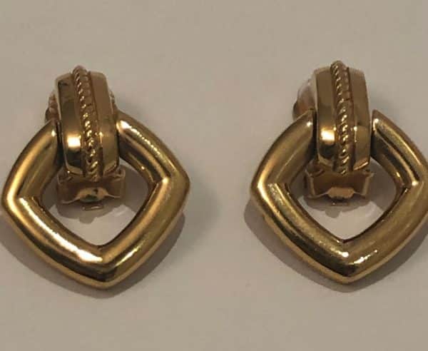 CHRISTIAN DIOR Vintage Drop Earrings Crystal Diamond Shape Circa 1980s-1990s - Image 4