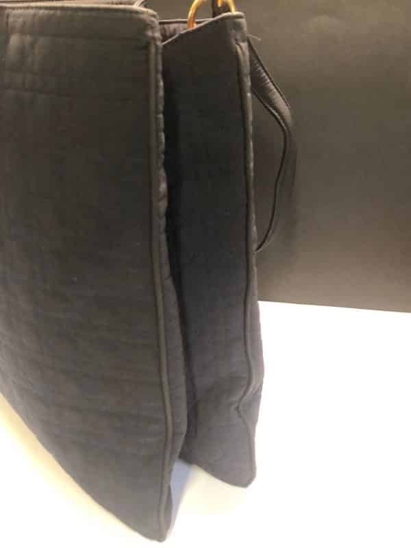 CHRISTIAN DIOR Vintage Lady DIOR 42 cm Bag Black Quilted Canvas Gold Charms 1980s - Image 8