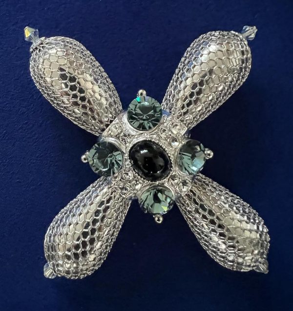 CHRISTIAN LACROIX Large Brooch Pin Star Aquamarine & Cabochon