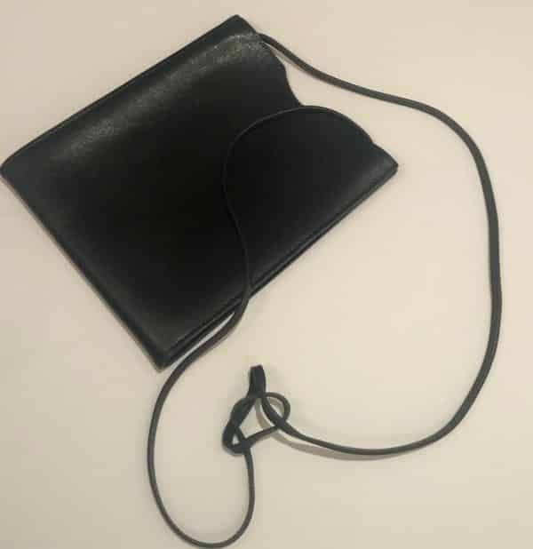 HERMÈS Vintage Onimaitou Crossbody Shoulder Bag Pochette Box Calf Black - Image 4