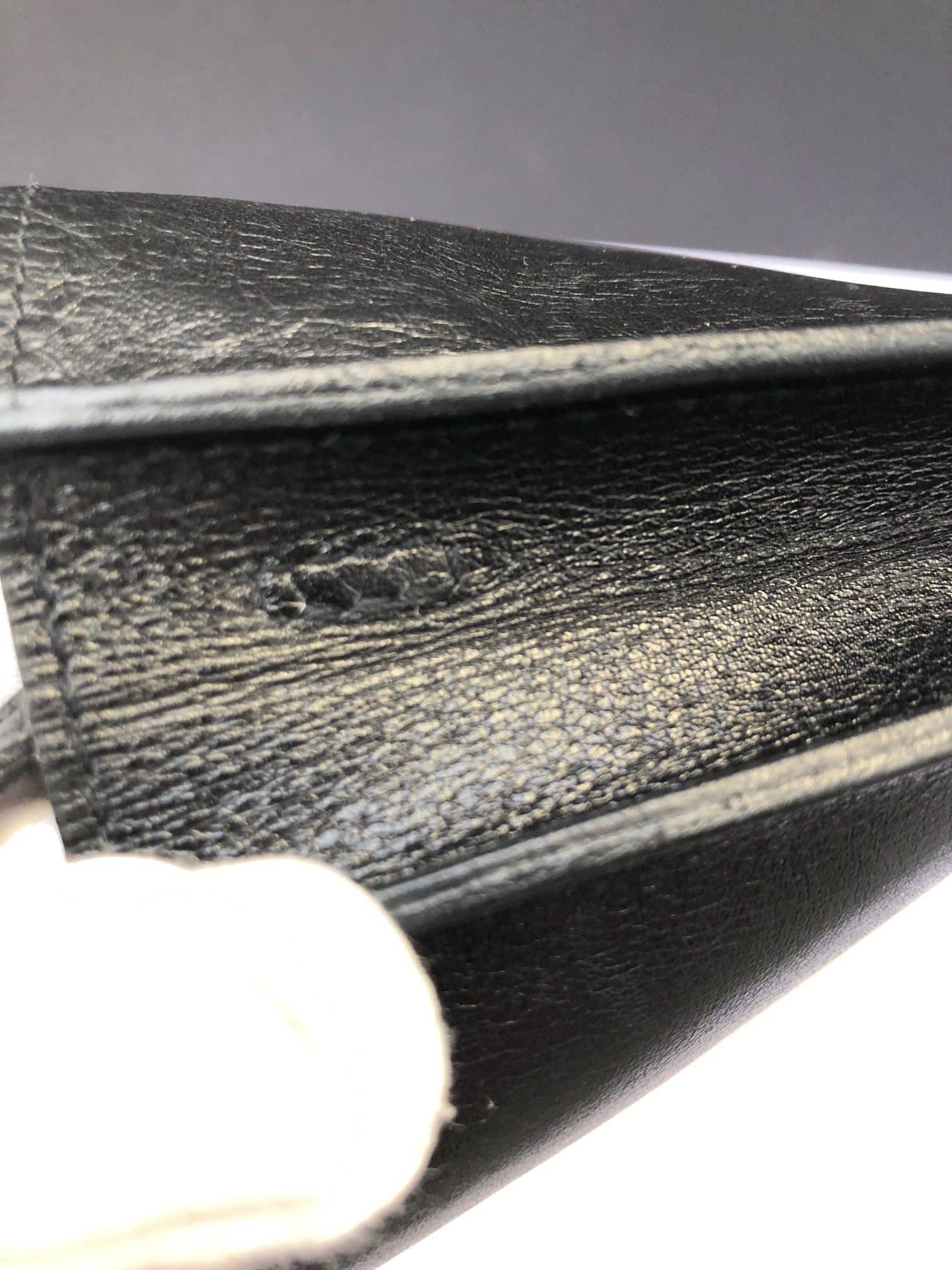 HERMÈS Vintage Onimaitou Crossbody Shoulder Bag Pochette Box Calf Black - Image 6