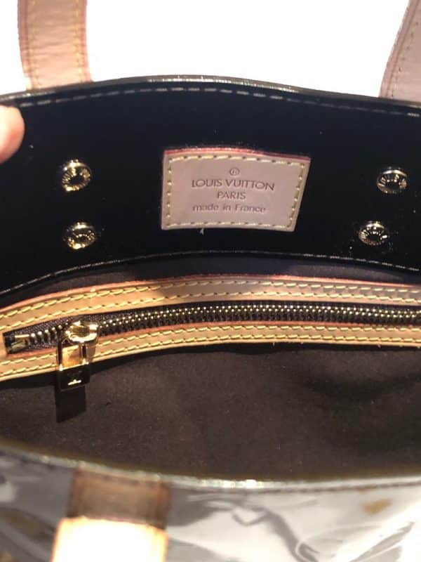 LOUIS VUITTON 2006 Mini LV Monogram Verni Reade PM Bag Amarente Red - Image 10