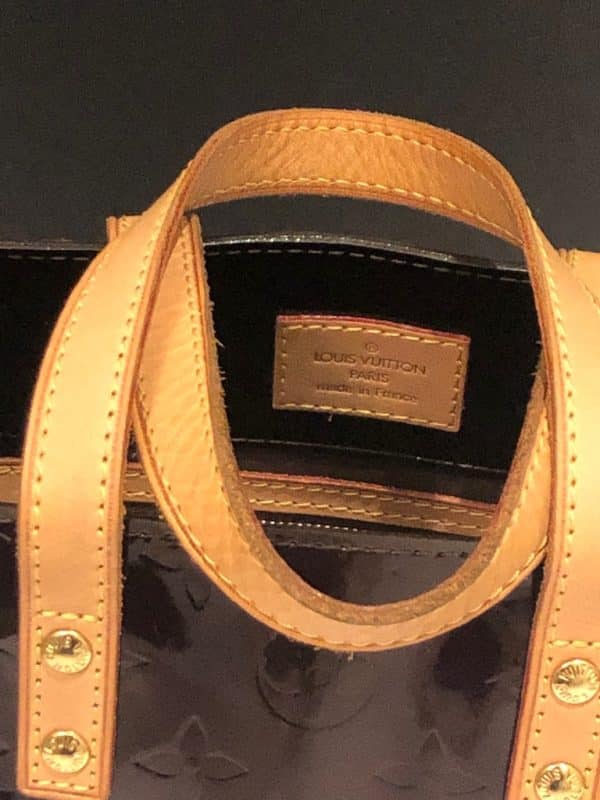 LOUIS VUITTON 2006 Mini LV Monogram Verni Reade PM Bag Amarente Red - Image 7