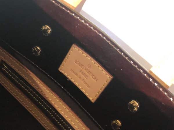 LOUIS VUITTON 2006 Mini LV Monogram Verni Reade PM Bag Amarente Red - Image 9