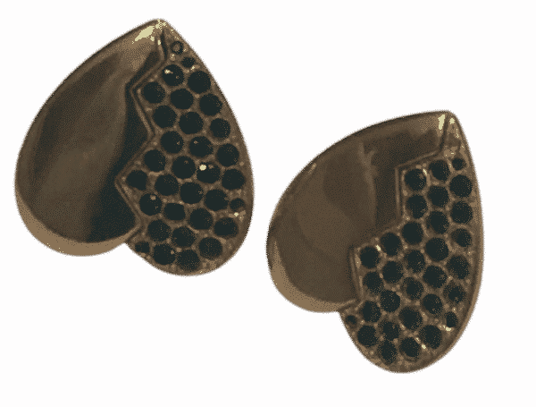 YVES SAINT-LAURENT Haute Couture Vintage Heart-Shaped Earrings Emerald Green Diamante By Goossens Circa 1983 - Image 3