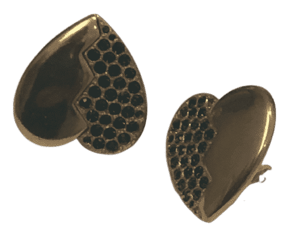 YVES SAINT-LAURENT Haute Couture Vintage Heart-Shaped Earrings Emerald Green Diamante By Goossens Circa 1983 - Image 5