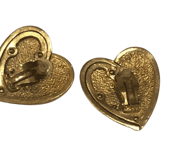 YVES SAINT-LAURENT Haute Couture Vintage Heart-Shaped Earrings Emerald Green Diamante By Goossens Circa 1983 - Image 8